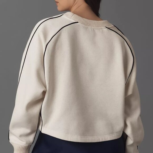 NWT Anthropologie Maeve Paneled Warm-Up Sweatshirt Cream White 1X‎ - Picture 2 of 5